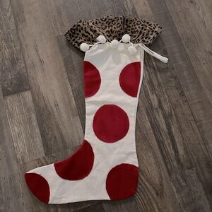 Linen Christmas stocking.